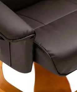 vidaXL Massage Chair with Foot Stool Brown Faux Leather