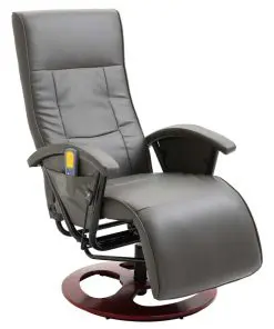 vidaXL Massage Chair Grey Faux Leather