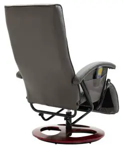 vidaXL Massage Chair Grey Faux Leather