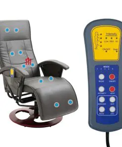 vidaXL Massage Chair Grey Faux Leather