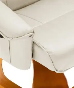 vidaXL Massage Chair with Foot Stool Cream Faux Leather