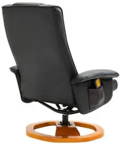 vidaXL Massage Chair with Foot Stool Black Faux Leather