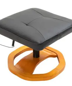 vidaXL Massage Chair with Foot Stool Black Faux Leather