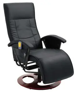 vidaXL Massage Chair Black Faux Leather