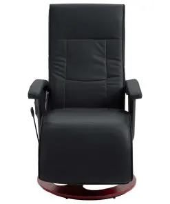 vidaXL Massage Chair Black Faux Leather