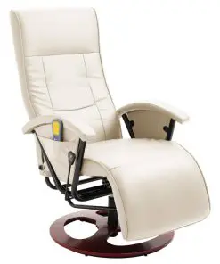vidaXL Massage Chair Cream Faux Leather