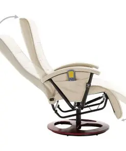 vidaXL Massage Chair Cream Faux Leather