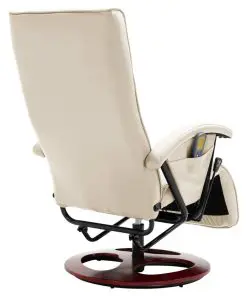 vidaXL Massage Chair Cream Faux Leather