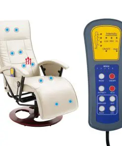 vidaXL Massage Chair Cream Faux Leather