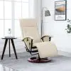 vidaXL Massage Chair Cream Faux Leather