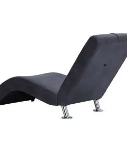 vidaXL Chaise Longue with Pillow Grey Faux Suede Leather