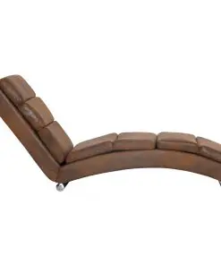 vidaXL Chaise Longue Brown Faux Suede Leather