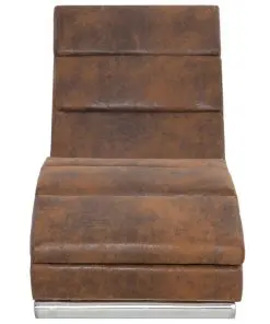 vidaXL Chaise Longue Brown Faux Suede Leather