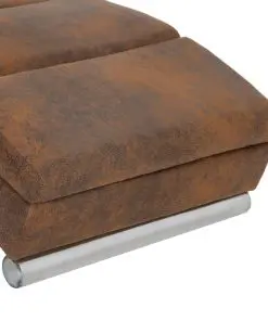 vidaXL Chaise Longue Brown Faux Suede Leather