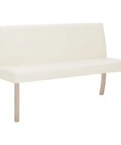 vidaXL Bench 139.5 cm Cream Faux Leather