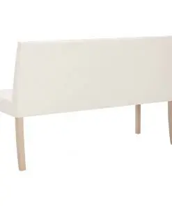 vidaXL Bench 139.5 cm Cream Faux Leather