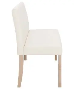 vidaXL Bench 139.5 cm Cream Faux Leather
