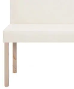 vidaXL Bench 139.5 cm Cream Faux Leather