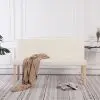 vidaXL Bench 139.5 cm Cream Faux Leather vidaXL Bench 139.5 cm Cream Faux Leather