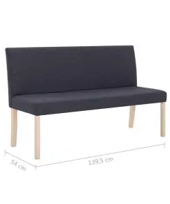 vidaXL Bench 139.5 cm Dark Grey Polyester