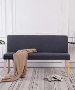 vidaXL Bench 139.5 cm Dark Grey Polyester