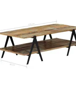 vidaXL Coffee Table 115x60x40 cm Solid Reclaimed Wood