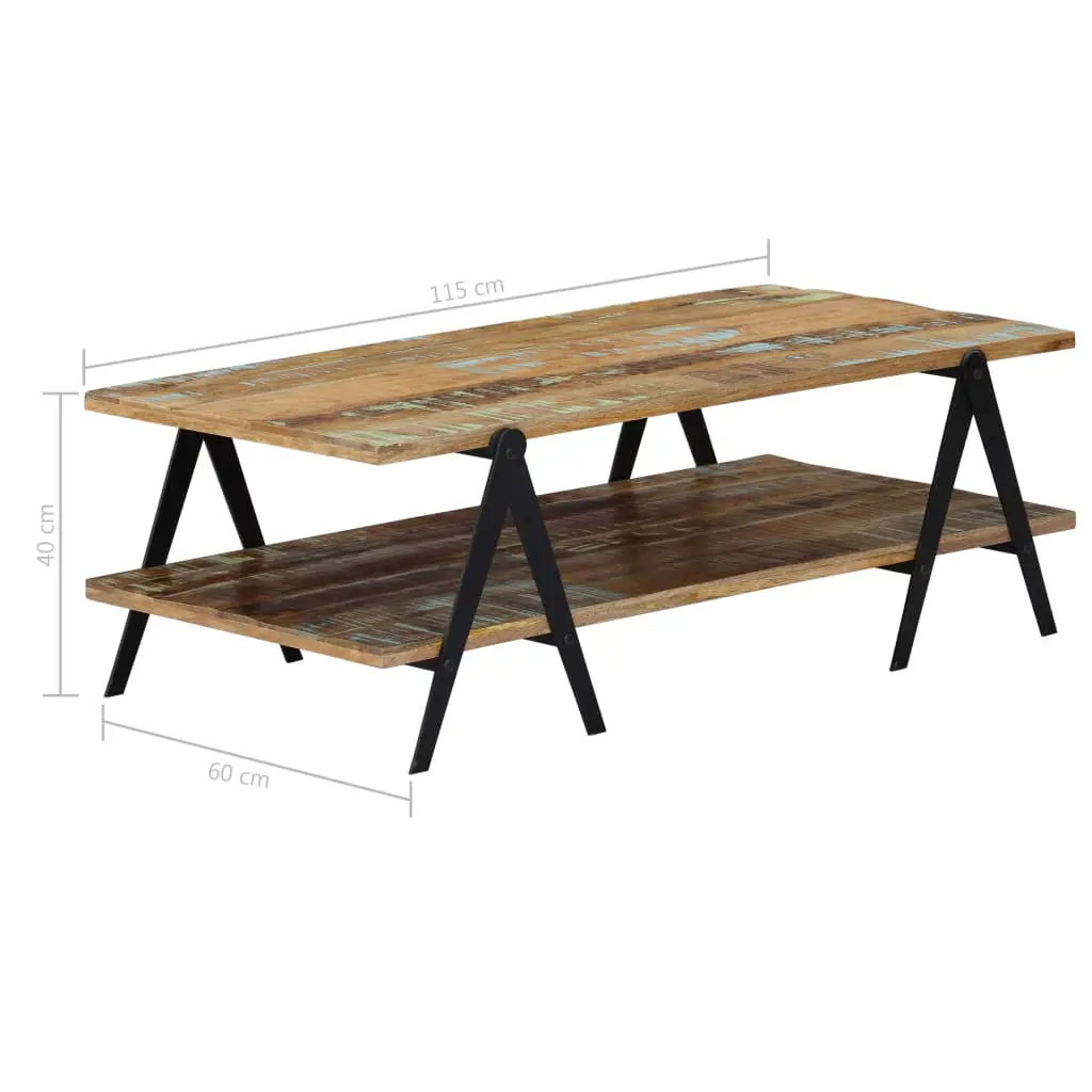 vidaXL Coffee Table 115x60x40 cm Solid Reclaimed Wood