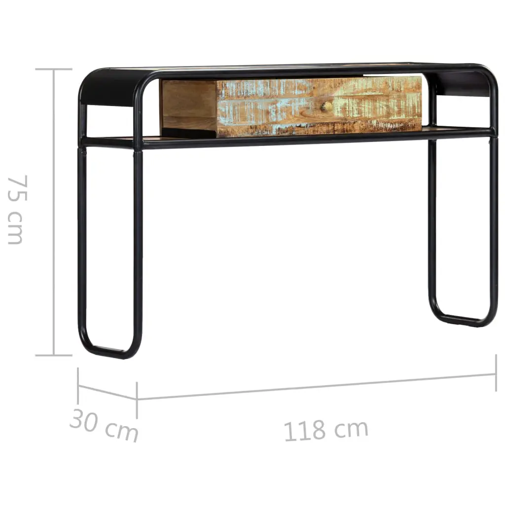 vidaXL Console Table 118x30x75 cm Solid Reclaimed Wood