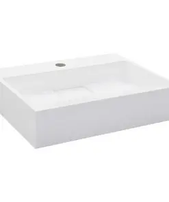vidaXL Wash Basin 50x38x13 cm Mineral Cast/Marble Cast White