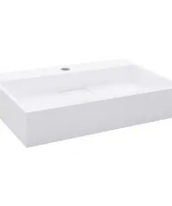 vidaXL Wash Basin 60x38x11 cm Mineral Cast/Marble Cast White
