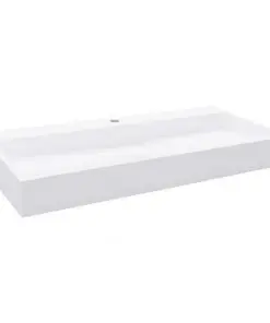 vidaXL Wash Basin 100x46x11 cm Mineral Cast/Marble Cast White