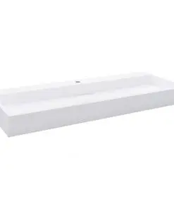 vidaXL Wash Basin 120x46x11 cm Mineral Cast/Marble Cast White