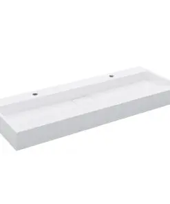 vidaXL Wash Basin 120x46x11 cm Mineral Cast/Marble Cast White