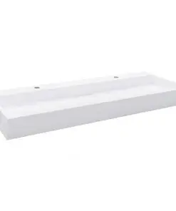vidaXL Wash Basin 120x46x11 cm Mineral Cast/Marble Cast White