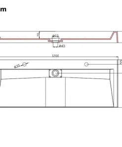 vidaXL Wash Basin 120x46x11 cm Mineral Cast/Marble Cast White