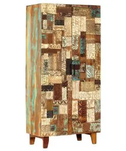 vidaXL Hand Carved Highboard 85x45x180 cm Solid Reclaimed Wood