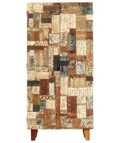 vidaXL Hand Carved Highboard 85x45x180 cm Solid Reclaimed Wood