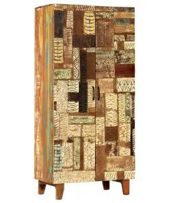 vidaXL Hand Carved Highboard 85x45x180 cm Solid Reclaimed Wood