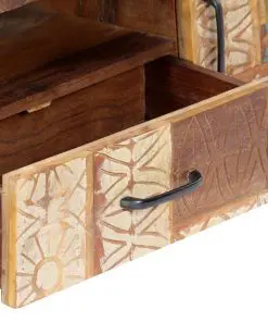 vidaXL Hand Carved TV Cabinet 120x30x40 cm Solid Reclaimed Wood