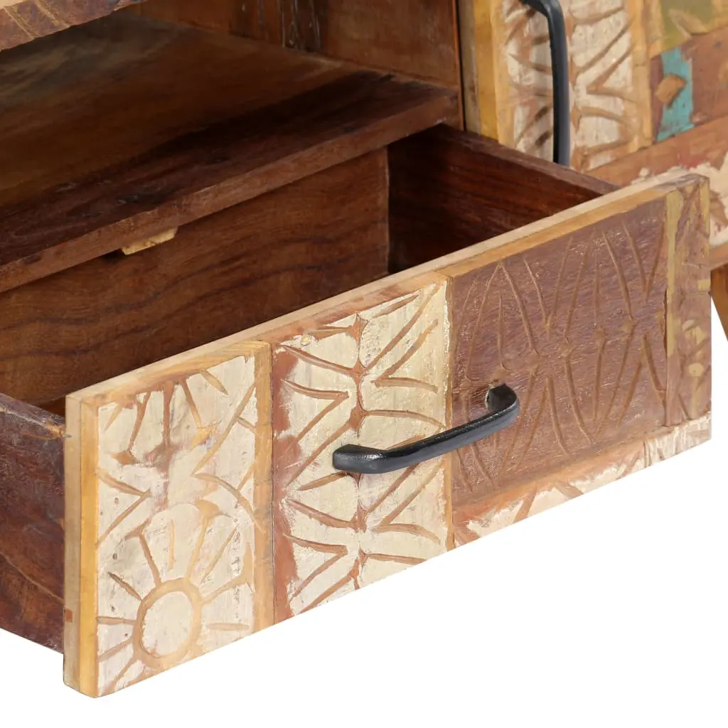 vidaXL Hand Carved TV Cabinet 120x30x40 cm Solid Reclaimed Wood