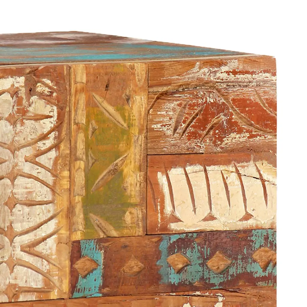 vidaXL Hand Carved TV Cabinet 120x30x40 cm Solid Reclaimed Wood