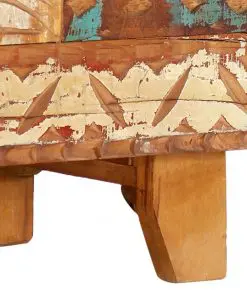 vidaXL Hand Carved TV Cabinet 120x30x40 cm Solid Reclaimed Wood