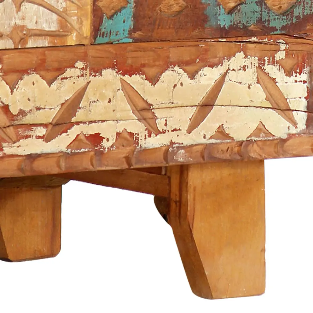 vidaXL Hand Carved TV Cabinet 120x30x40 cm Solid Reclaimed Wood