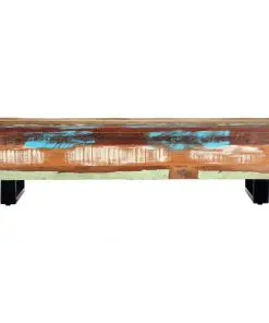 vidaXL Coffee Table 120x50x30 cm Solid Reclaimed Wood and Steel