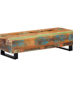 vidaXL Coffee Table 120x50x30 cm Solid Reclaimed Wood and Steel