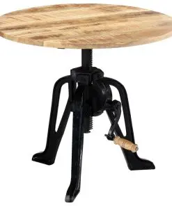 vidaXL Side Table 60x(46-63) cm Solid Mango Wood and Cast Iron