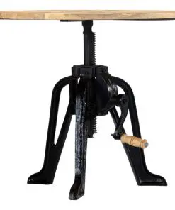 vidaXL Side Table 60x(46-63) cm Solid Mango Wood and Cast Iron