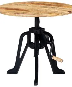 vidaXL Side Table 60x(46-63) cm Solid Mango Wood and Cast Iron