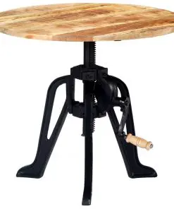 vidaXL Side Table 60x(46-63) cm Solid Mango Wood and Cast Iron