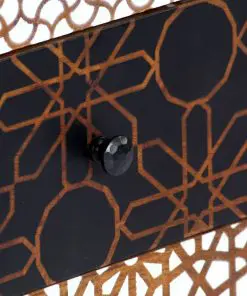 vidaXL Sideboard with Printed Pattern 90x30x70 cm Solid Mango Wood